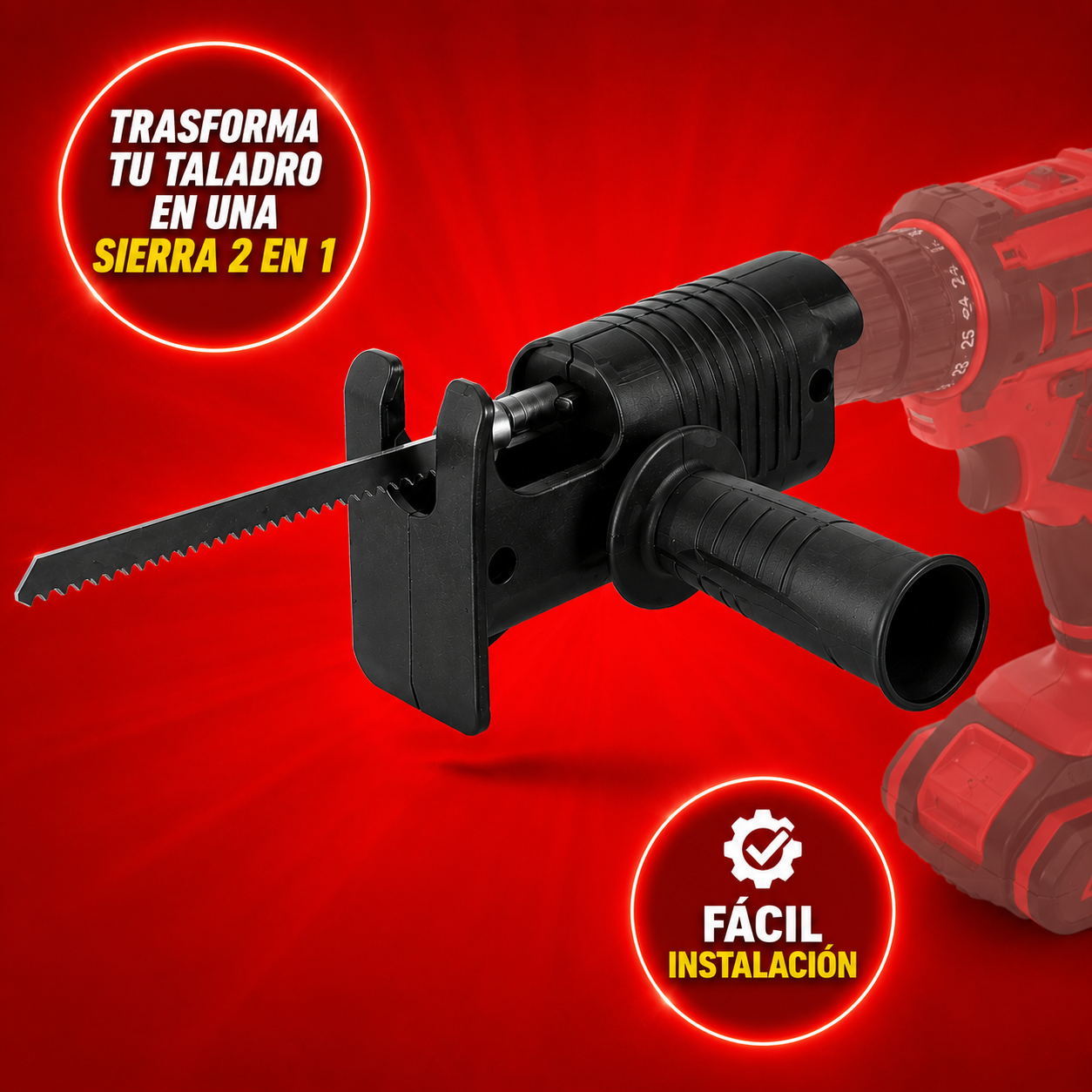 TRANSFORMA TU TALADRO EN UNA POTENTE SIERRA CALADORA