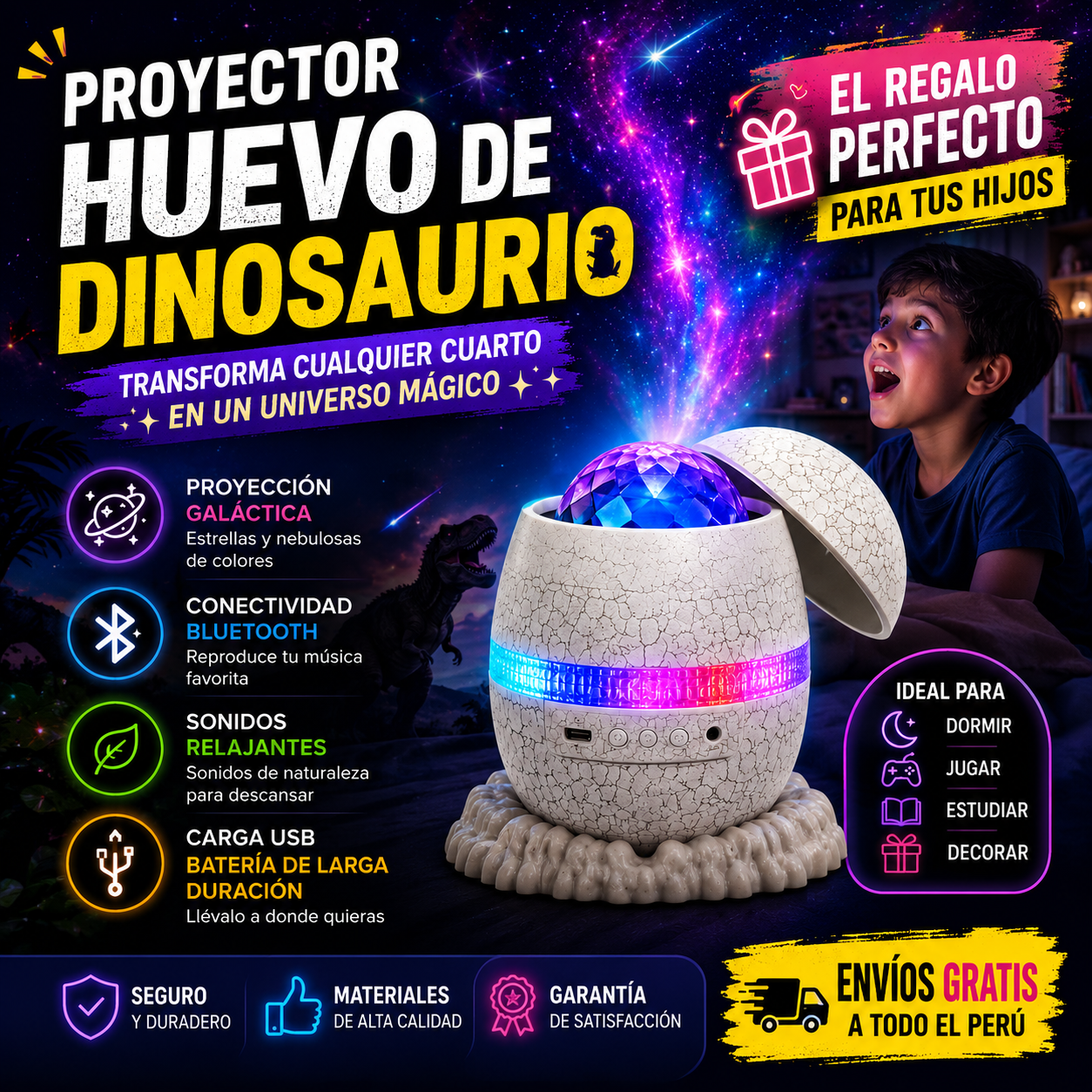 PROYECTOR GALÁCTICO HUEVO DE DINOSAURIO