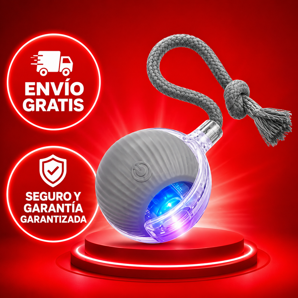 PELOTA INTERACTIVA PARA GATOS CON SOGA